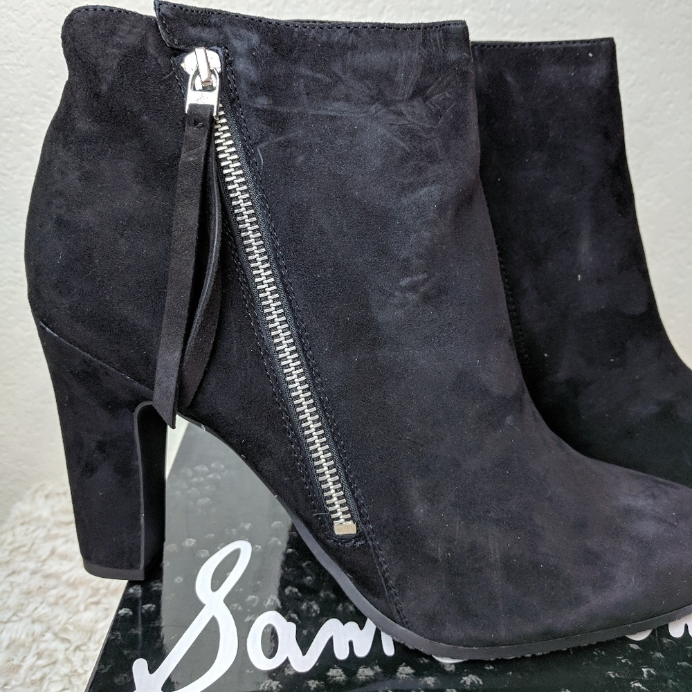 Sam Edelman Sadee Fringe Black Suede Bootie - Picture 8 of 8